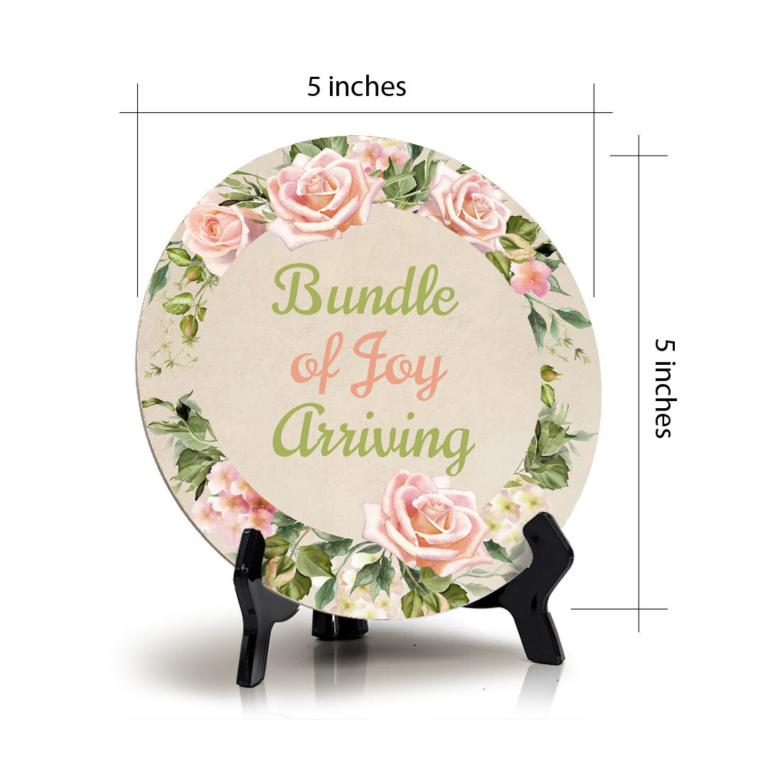 Signs ByLITA Baby Shower Decoration Circle Table Signs Home Decor