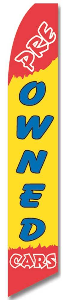 PRE OWNED CARS Banner Flag Sign Pole only Swooper Tall Fleather Flutter 2.5’