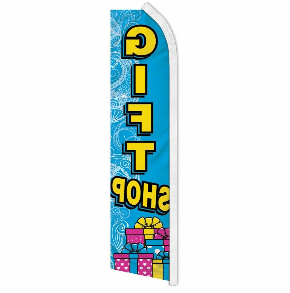 « GIFT SHOP » advertising super flag swooper banner business sign boutique store