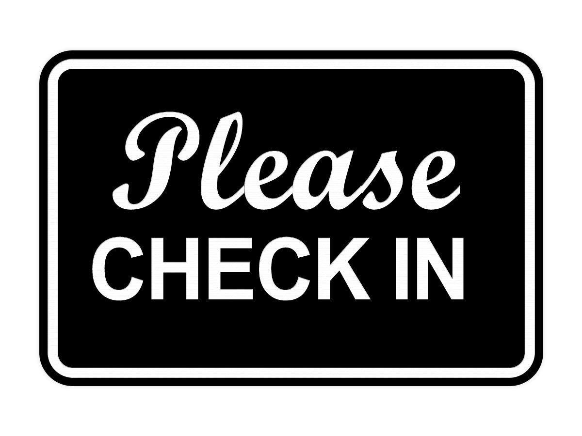 Signs ByLITA Classic Framed, Please Check In Wall or Door Sign