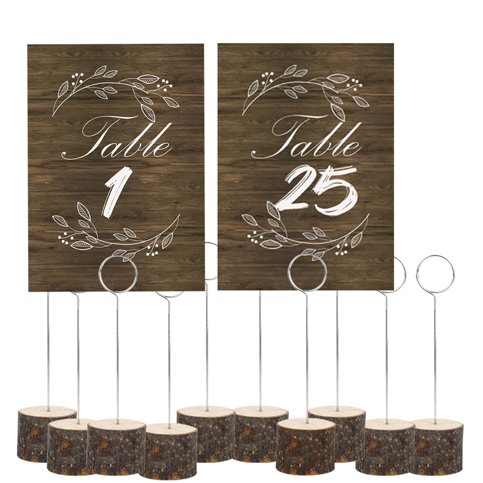 26 PCS Rustic Table Number Cards 125 With Wood Holders For Wedding Party