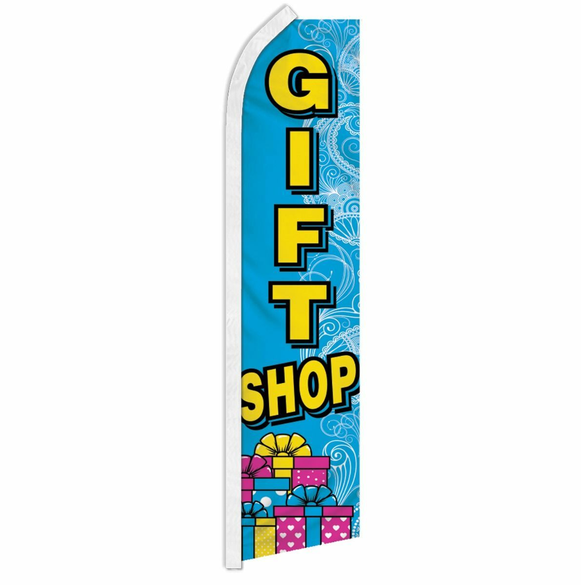 « GIFT SHOP » advertising super flag swooper banner business sign boutique store