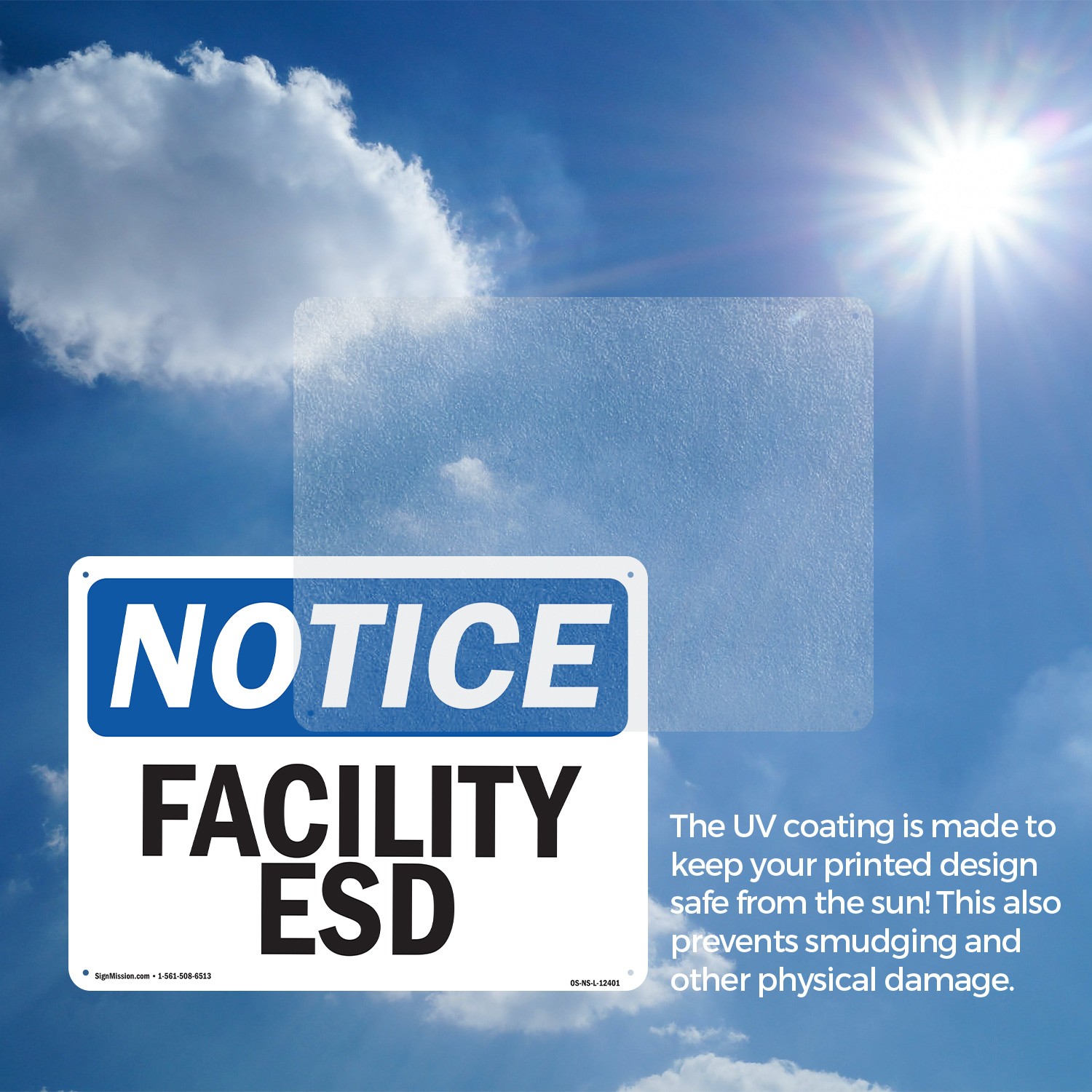 Facility ESD OSHA Notice Sign Metal, Plastic, Or Decal – 5 or 10 Pack