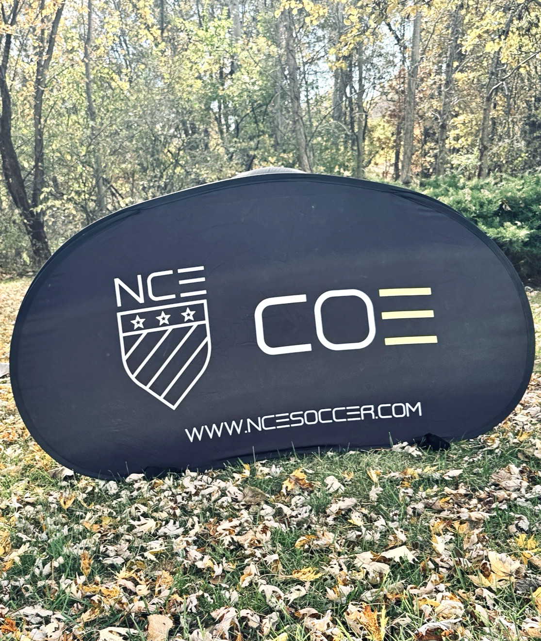 Value Aframe NCE Soccer Double Sided Pop-up Banner 3ft x 6ft w/case / stakes