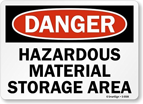 Danger Hazardous Material Storage Area Sign 10×14 Inch Plastic Safety