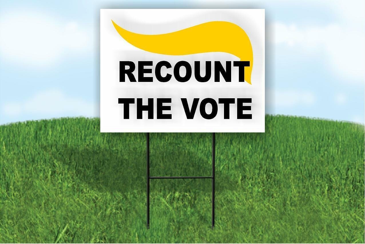 RECOUNT THE VOTE fraud Biden Trump Yard Sign Road with Stand LAWN SIGN