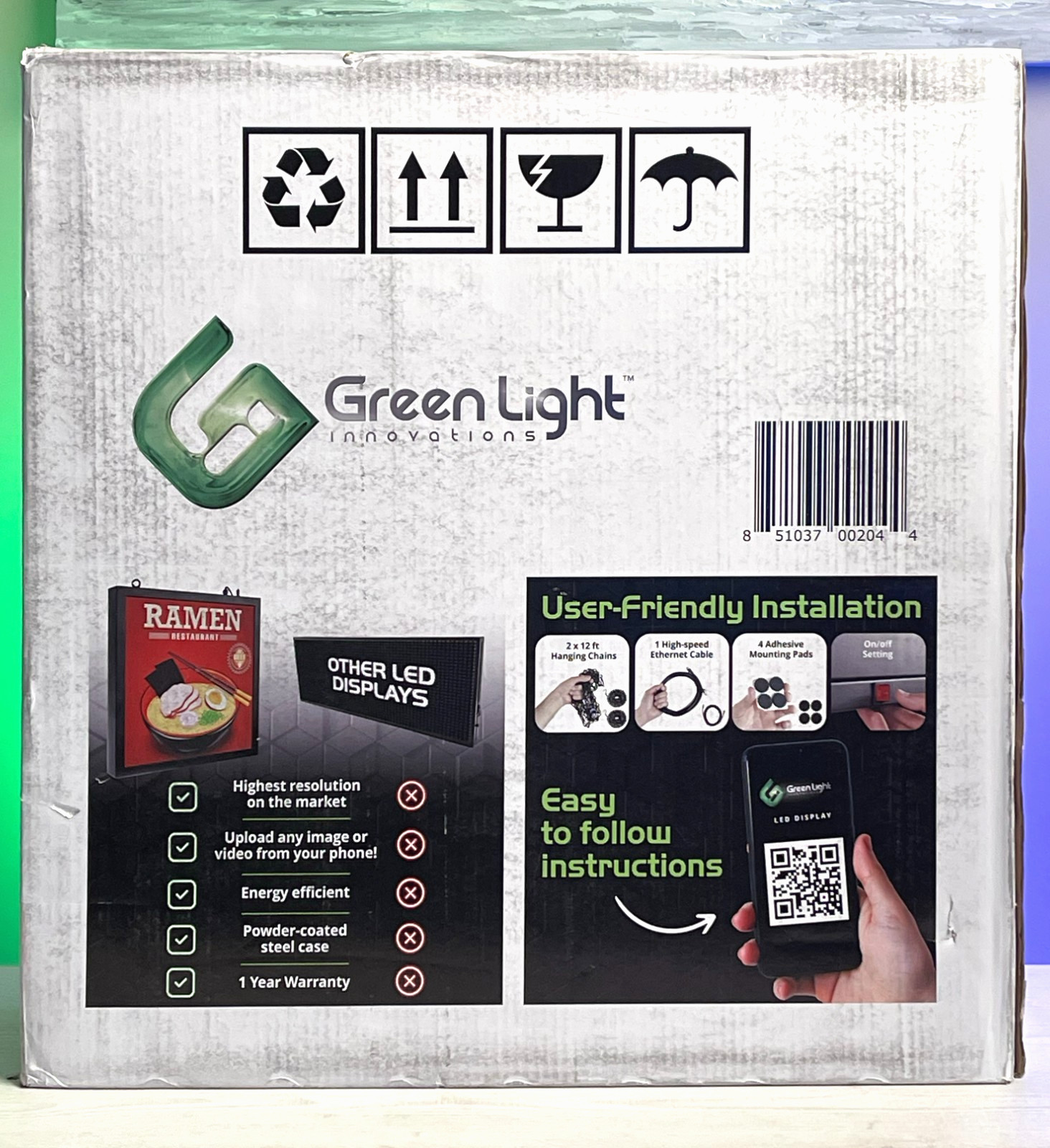 20&Prime; x 20&Prime; WiFi Enabled Full Color LED Advertising Display 5000cd/㎡ SMD LED