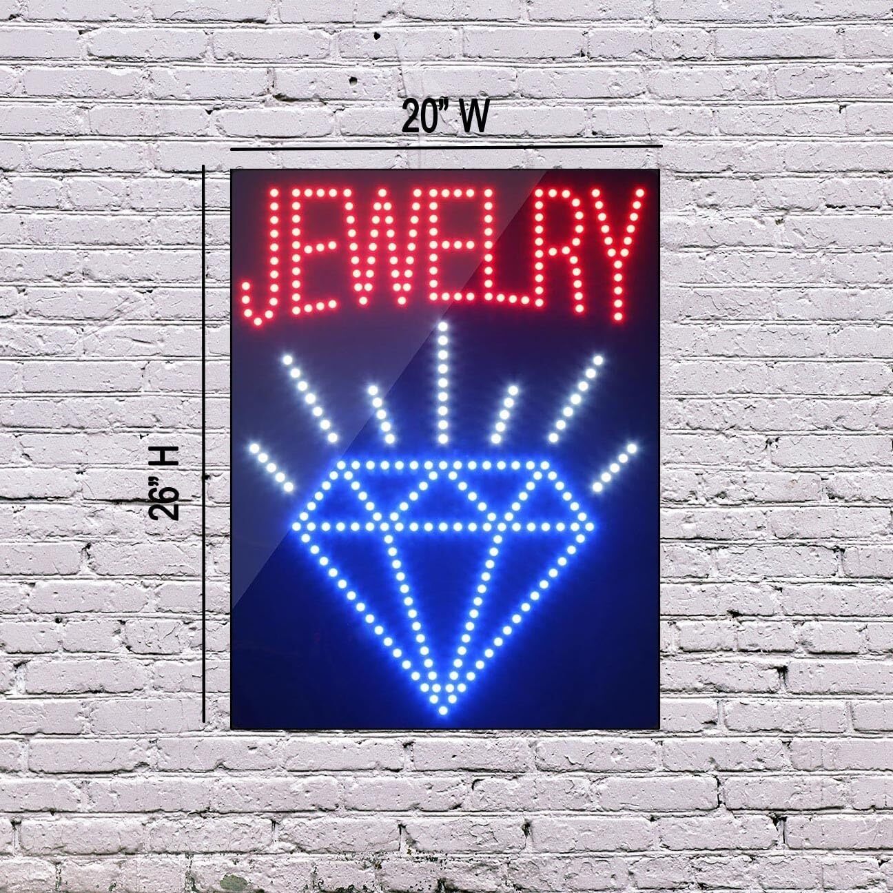 LED Jewelry Sign | Light Up Sign | 26&Prime;h x 20&Prime;w x 1&Prime;d