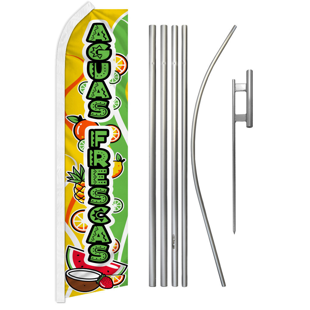 Aguas Frescas Swooper Feather Advertising Flag Kit Concessions Drinks