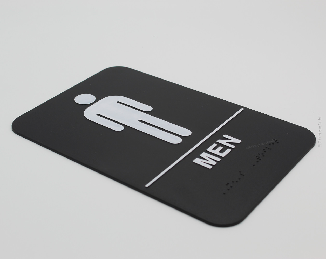 Men & Woman&rsquo;s Braille ADA Restroom Signs – Choose: Black or Blue