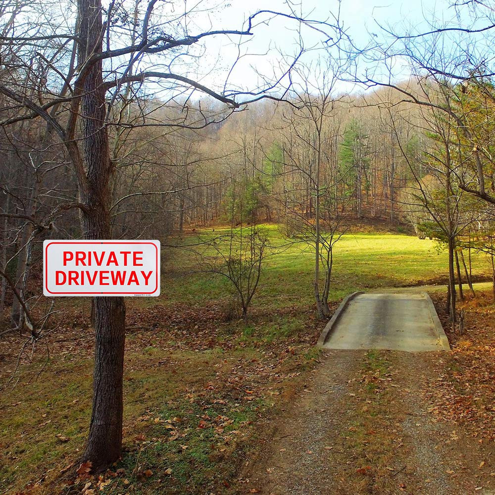2 Pack Private Driveway Sign, 14&Prime;X 7&Prime; .04&Prime; Aluminum Reflective Sign Rust Free Al