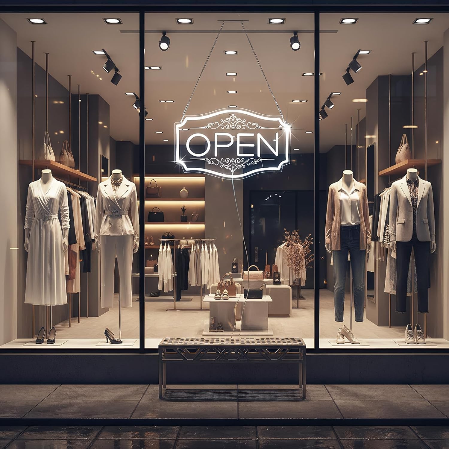 Open Sign for Business, LED Dimmable Neon Open Sign with 12V/2A Adapter, 16.5&Prime; x