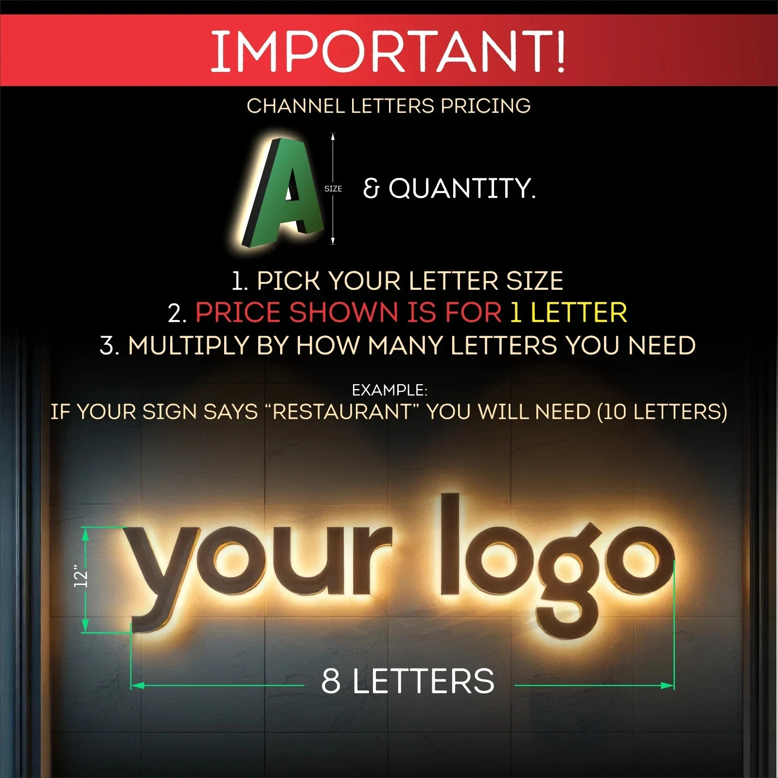 𝑵𝓙̶ Your Logo Custom 3D Channel Letters Illuminated & Non-Illuminated