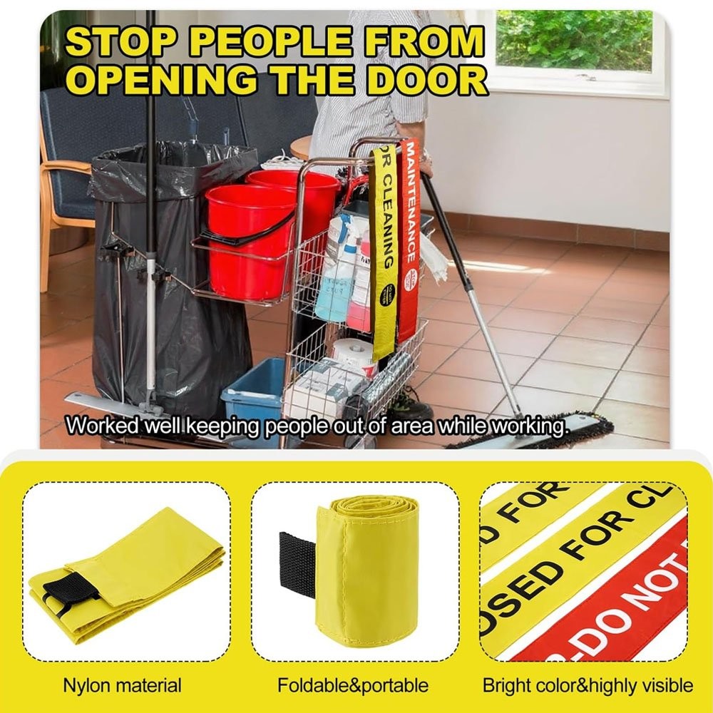 Pack of 4 Restroom Closed for Cleaning Sign with Magnetic Ends for restaurants