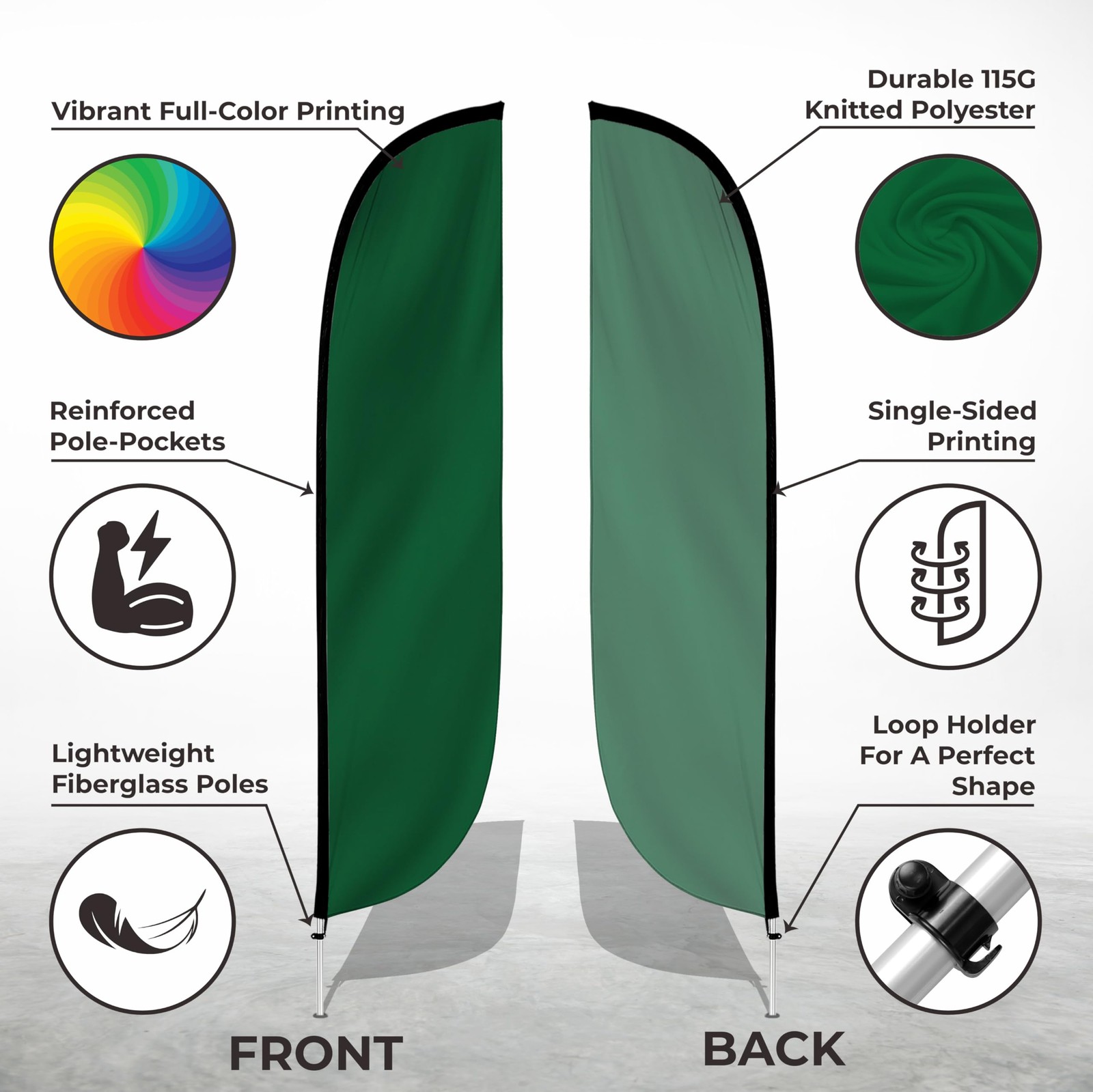 Lookourway Feather Flag Pole Kit – 12 Feet Tall Advertising Flag Banner