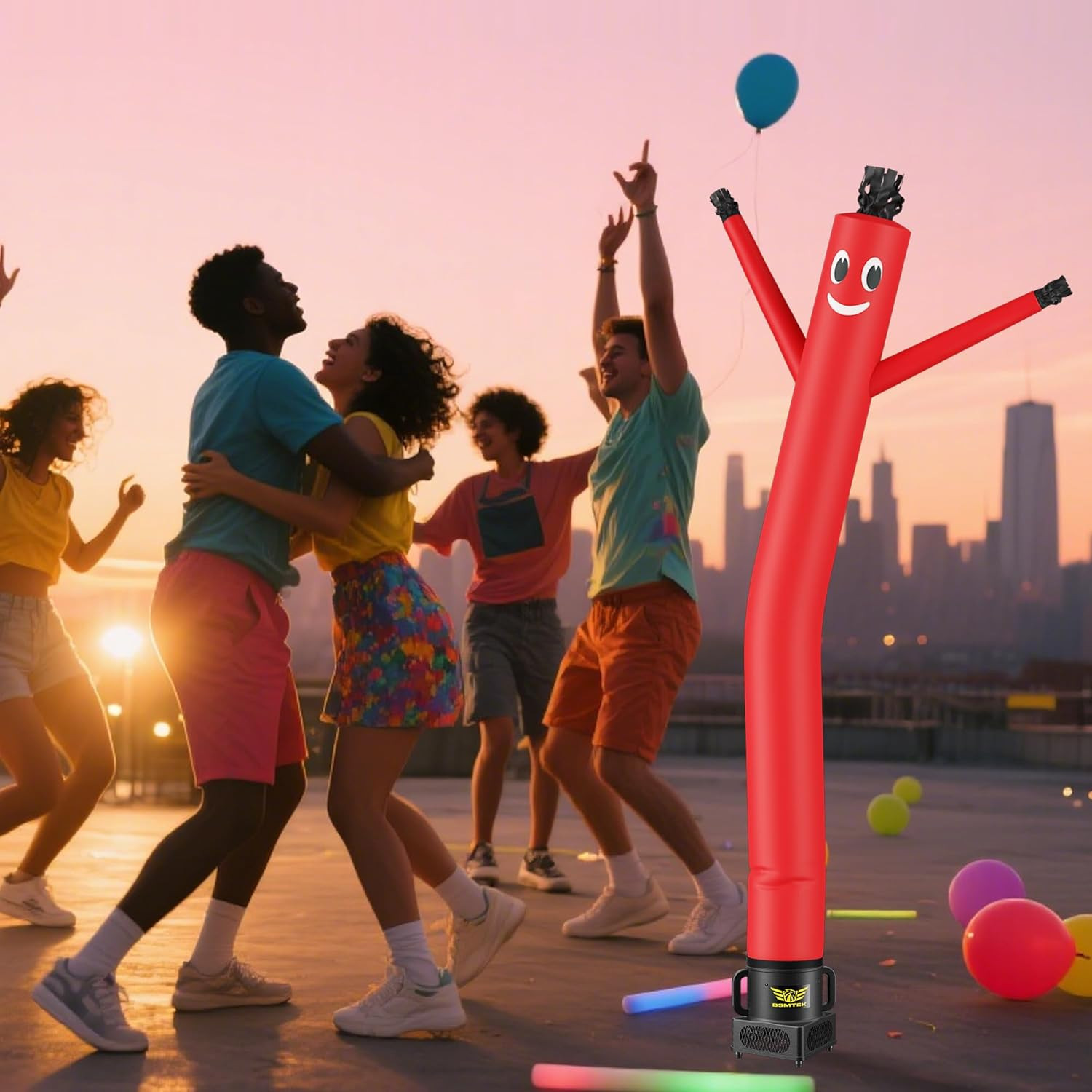 7FT Air Inflatable Waving Tube Man Set with Blower & Wheel, Air Puppet Dance Art