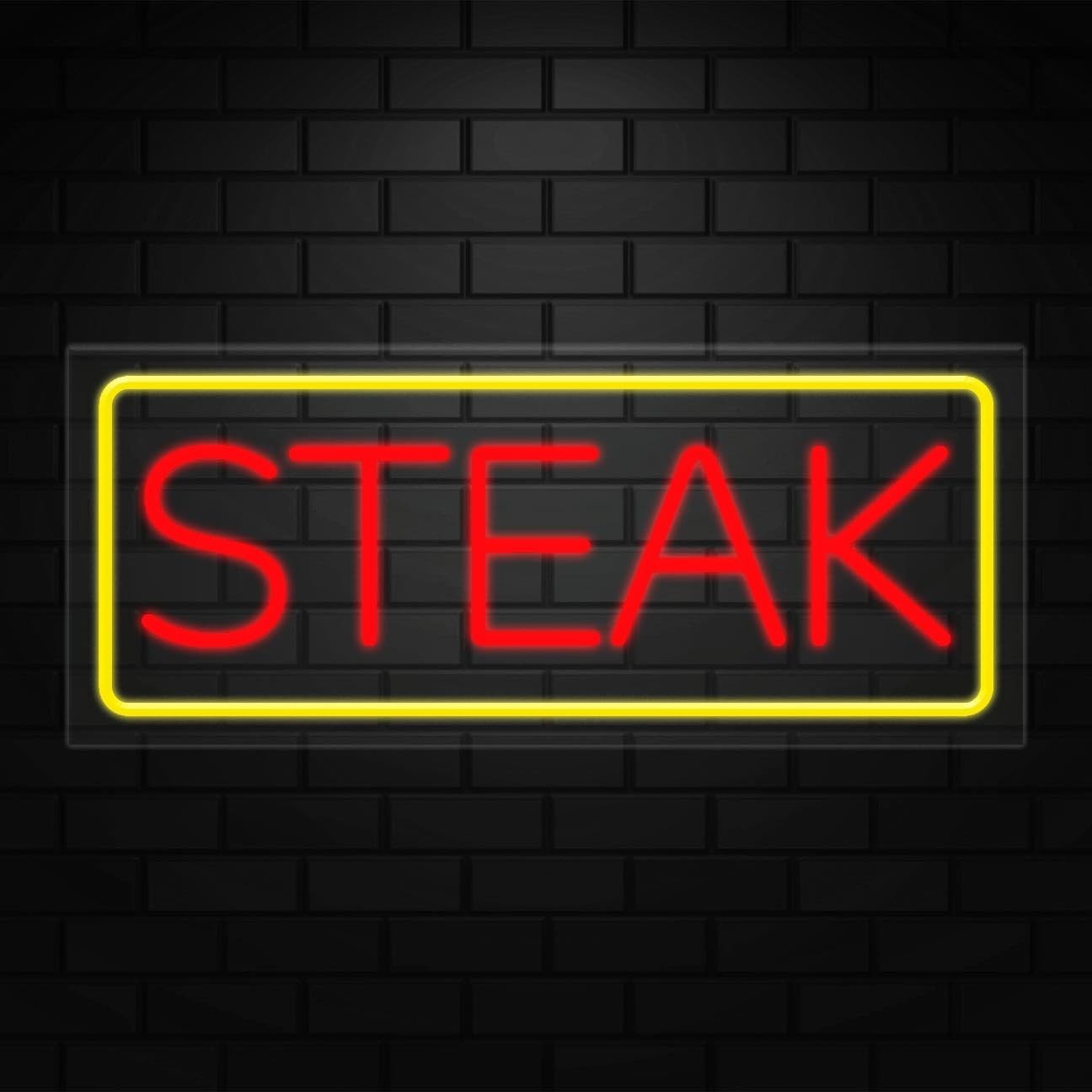 Steak Neon Sign for Retail Displays | LED Flex Neon | 24&Prime;W x 10&Prime;H x 1&Prime;D