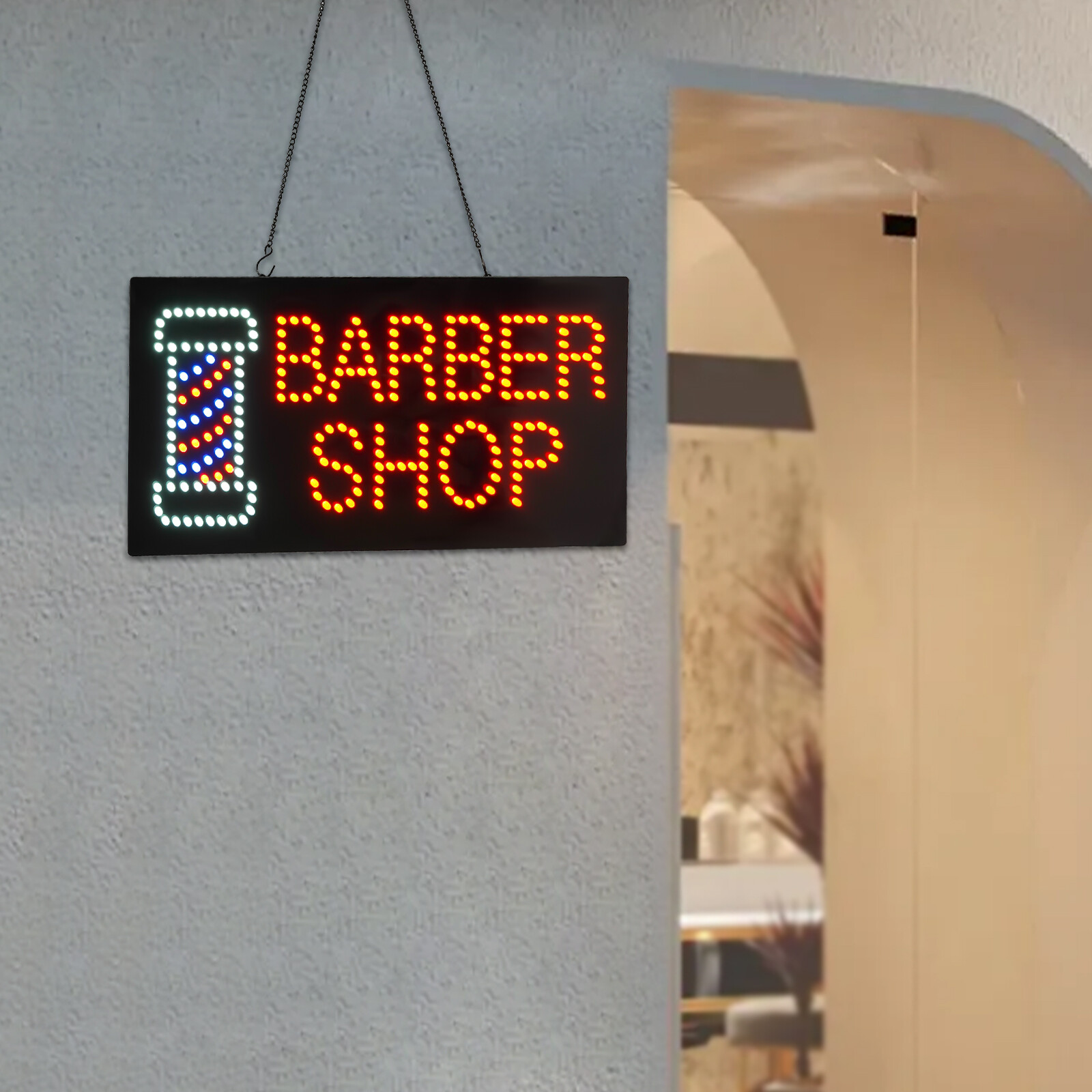 Barber Shop Sign LED Light Sign Business Sign Display 60*30cm/23.61&Prime; x 11.81&Prime;
