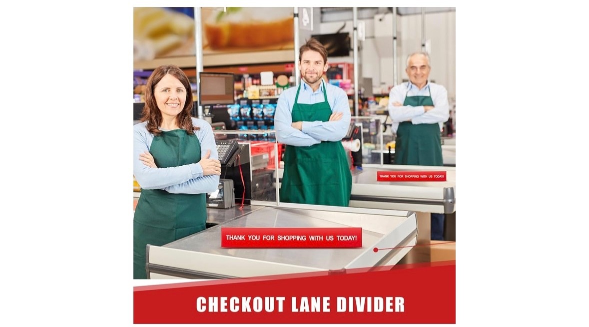2 Pcs Checkout Lane Divider Sign Double Side Printed Thank You For Shopping With