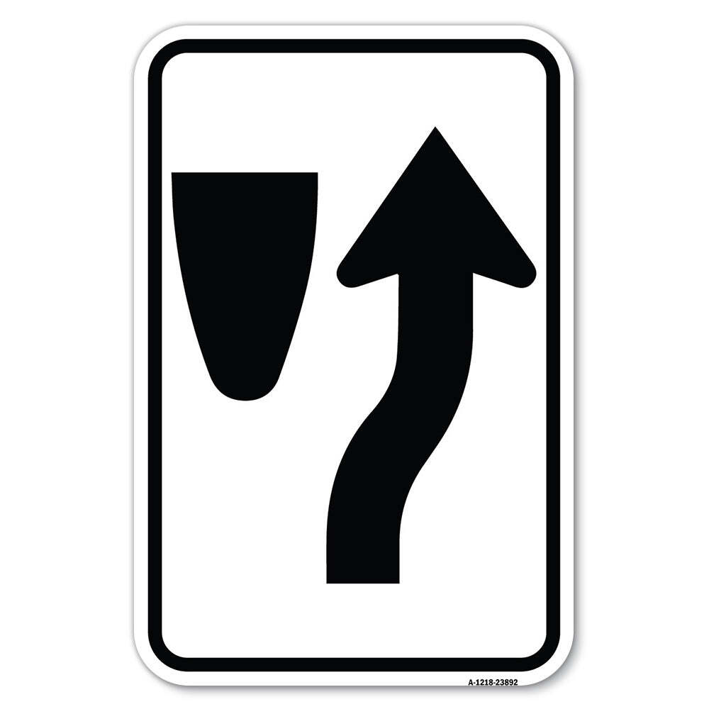 Keep Right (Graphic Only) Heavy Gauge Aluminum Parking Sign