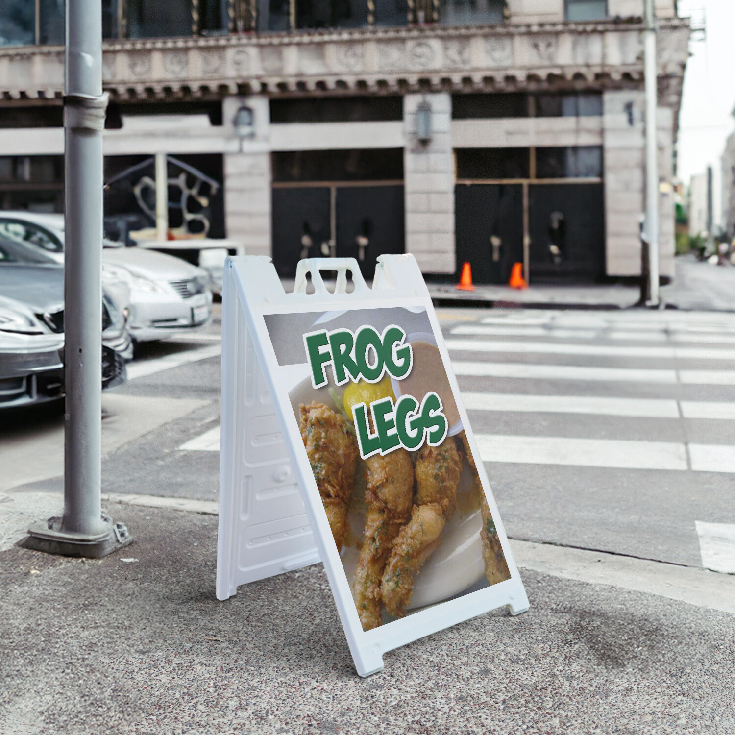 A-frame Sidewalk Frog Legs 24&Prime; x 36&Prime; Double Sided A-Frame Sidewalk Sign