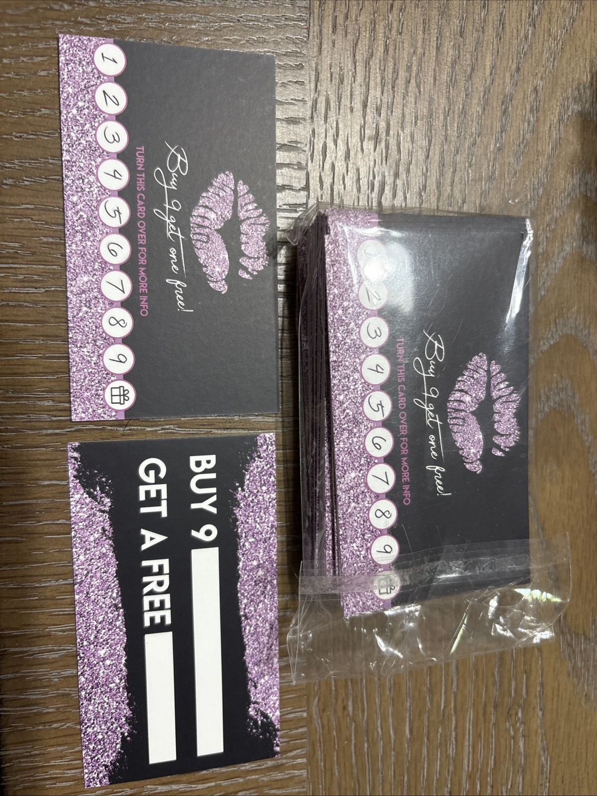Beauty Shop Loyalty Punch Business Cards Personalized 100 Cards