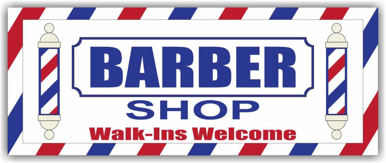 BARBER SHOP WALK-INS WELCOME Advertising Banner Vinyl Mesh Sign beauty spa hair