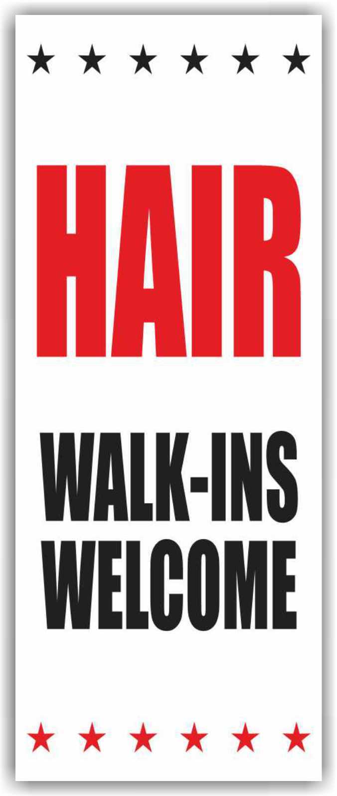 HAIR WALK-INS WELCOME Advertising Banner Vinyl Mesh Sign beauty spa barber shop