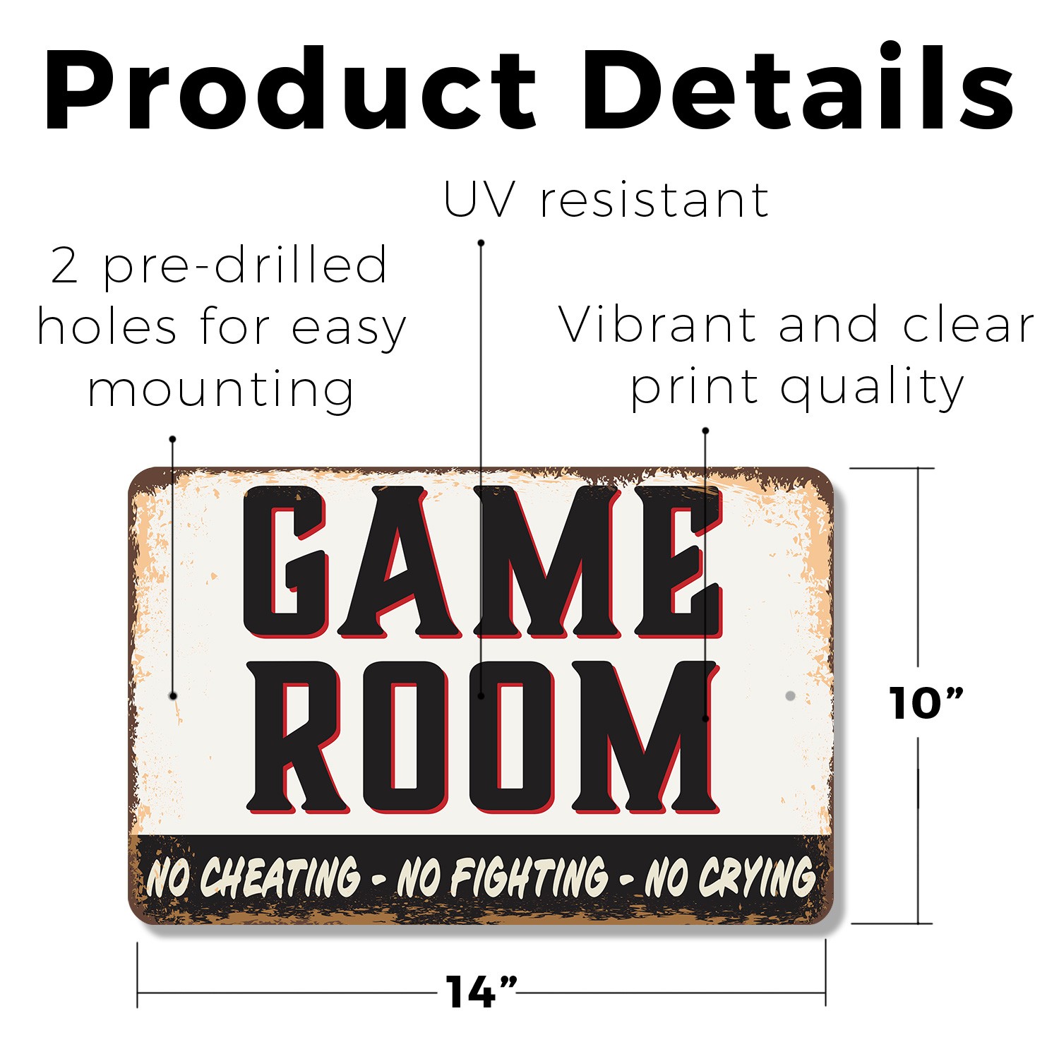 Game Room Street Sign Press Start Have Fun Durable Perfect for Dens Basements