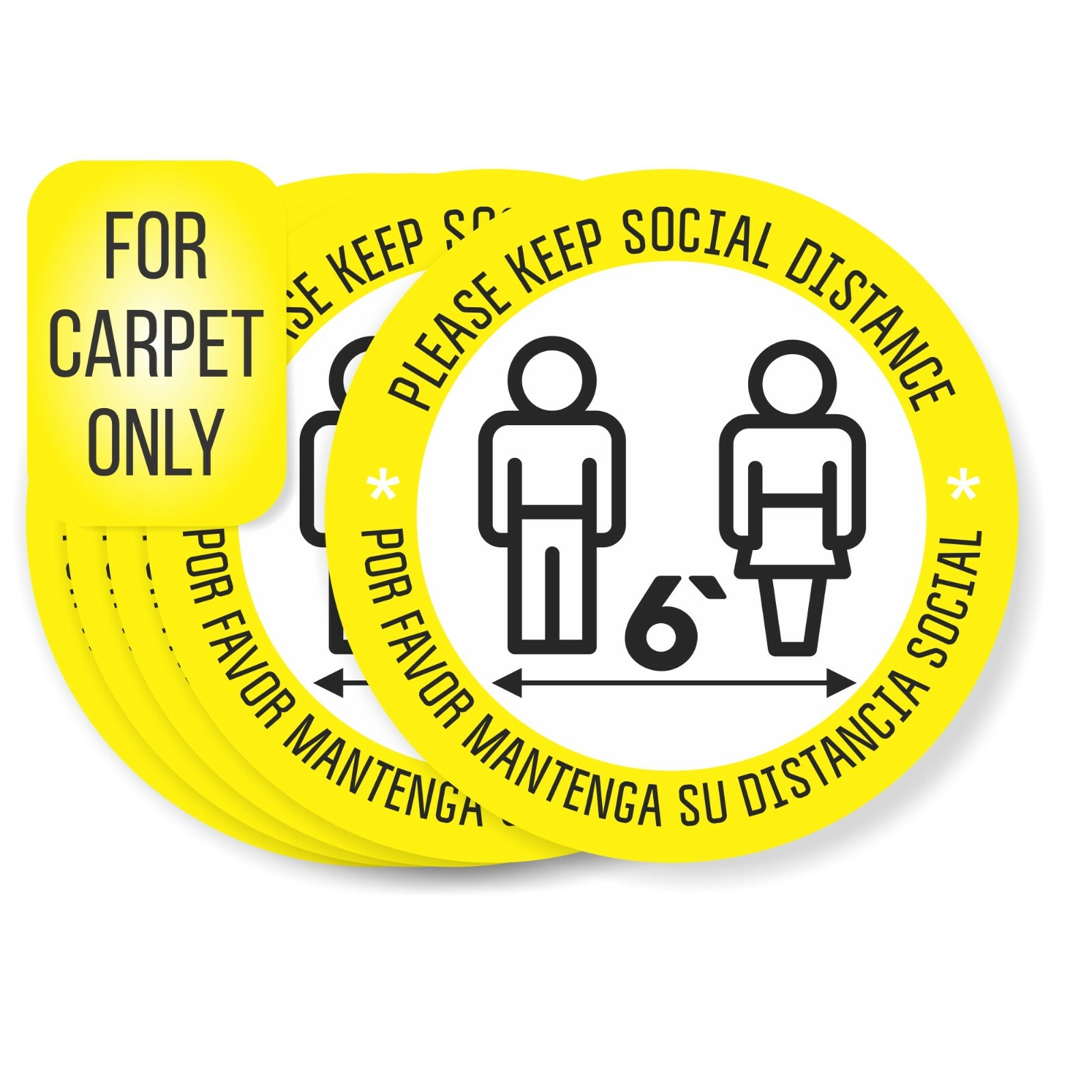 Social Distancing Floor Decal Carpet 10 Pack Anti Slip Heavy Duty Vinyl Markers