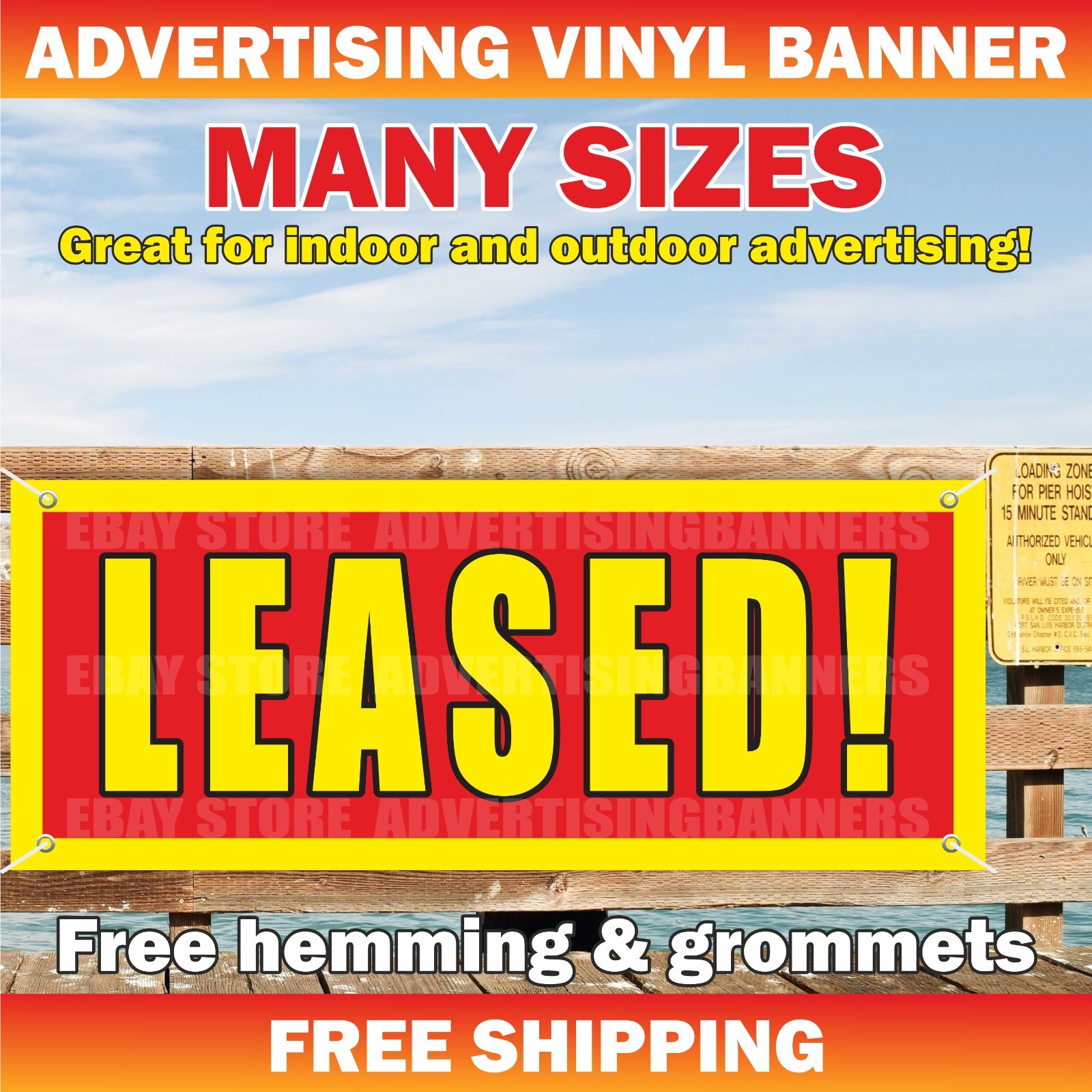 LEASED Advertising Banner Vinyl Sign Rent FOR SALE LEASE leasing realtor custom