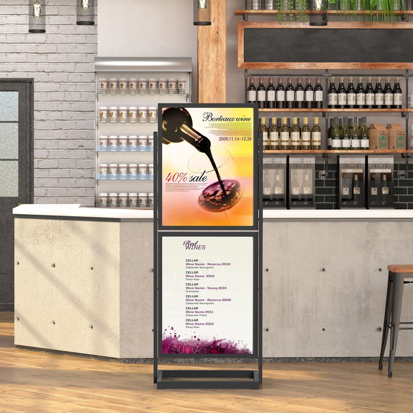 Sign Holder Floor Stand, Heavy Duty Pedestal Poster Banner Stand for Display,…