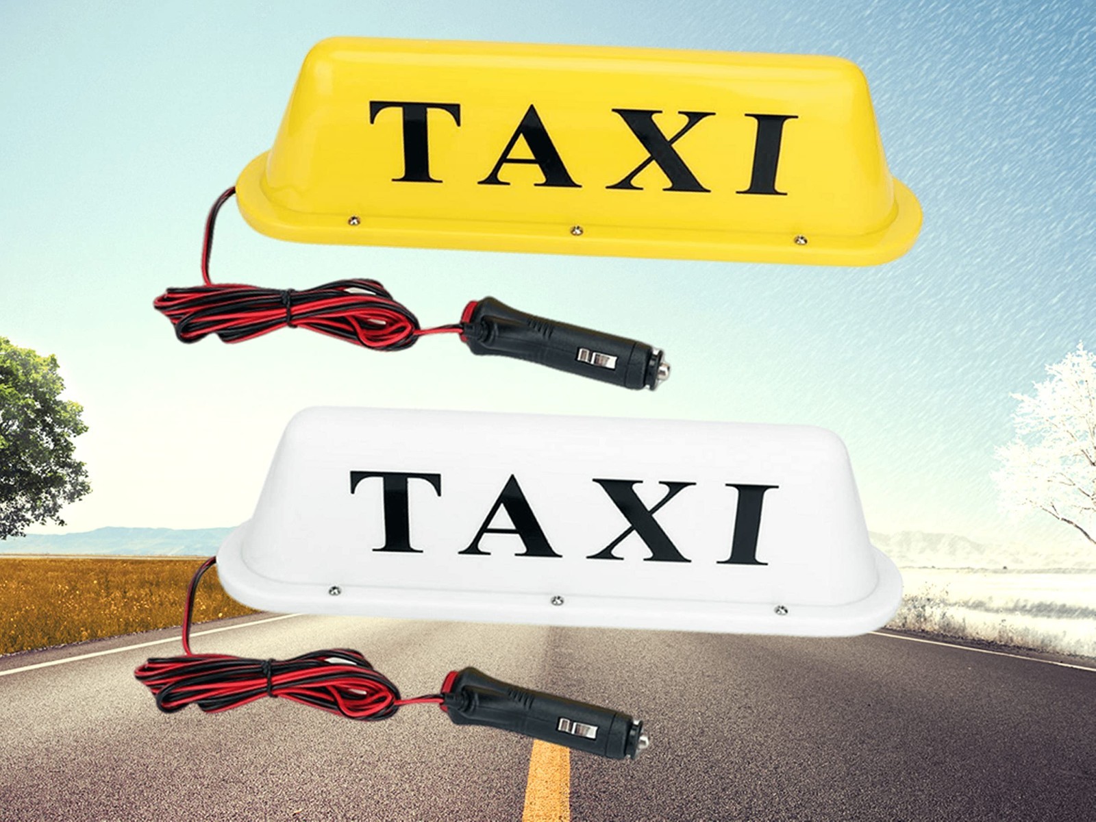 12V LED Magnetic Taxi Roof Sign Light – Super Bright, Multiple Colors, 3M Power