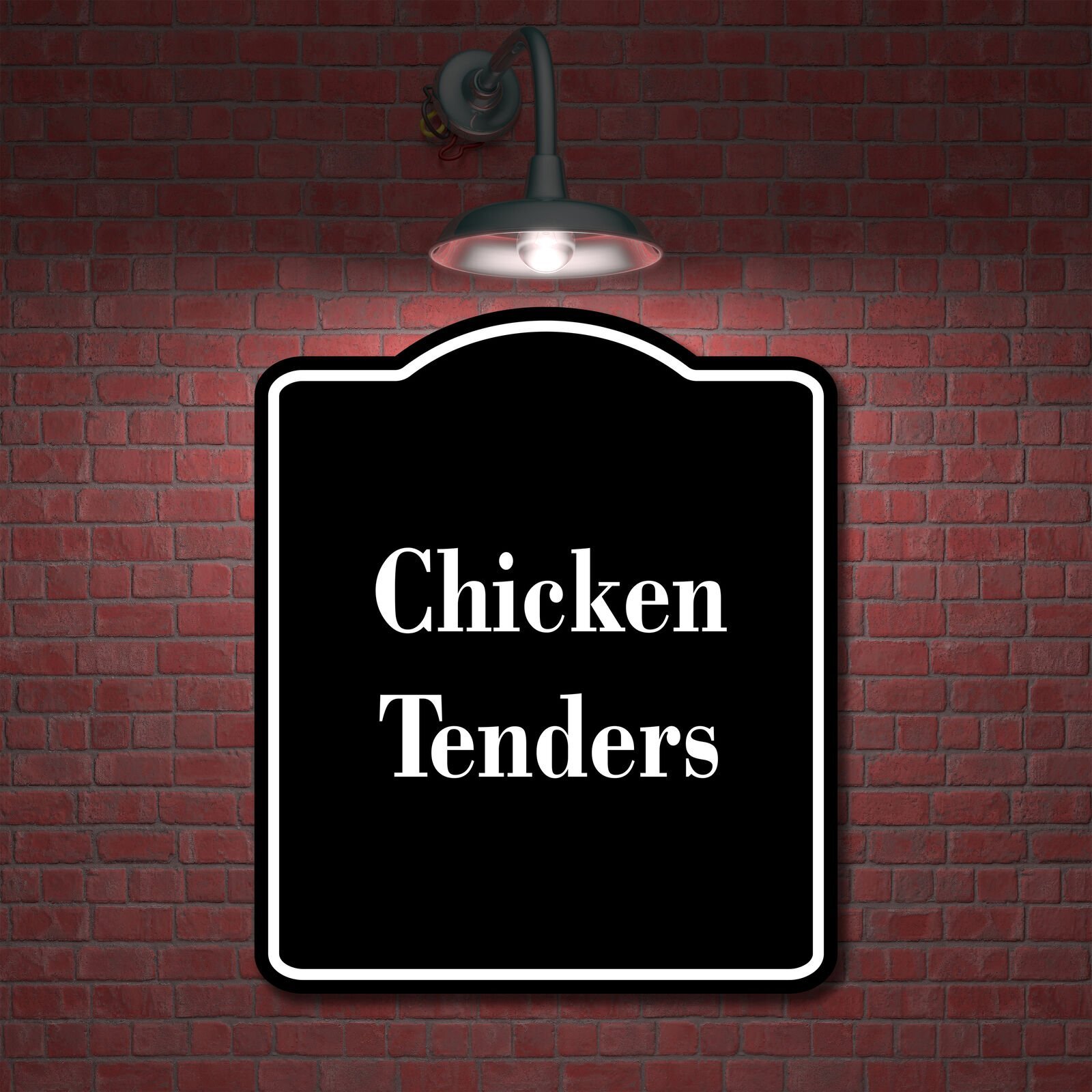 Chicken Tenders BLACK Aluminum Composite Sign
