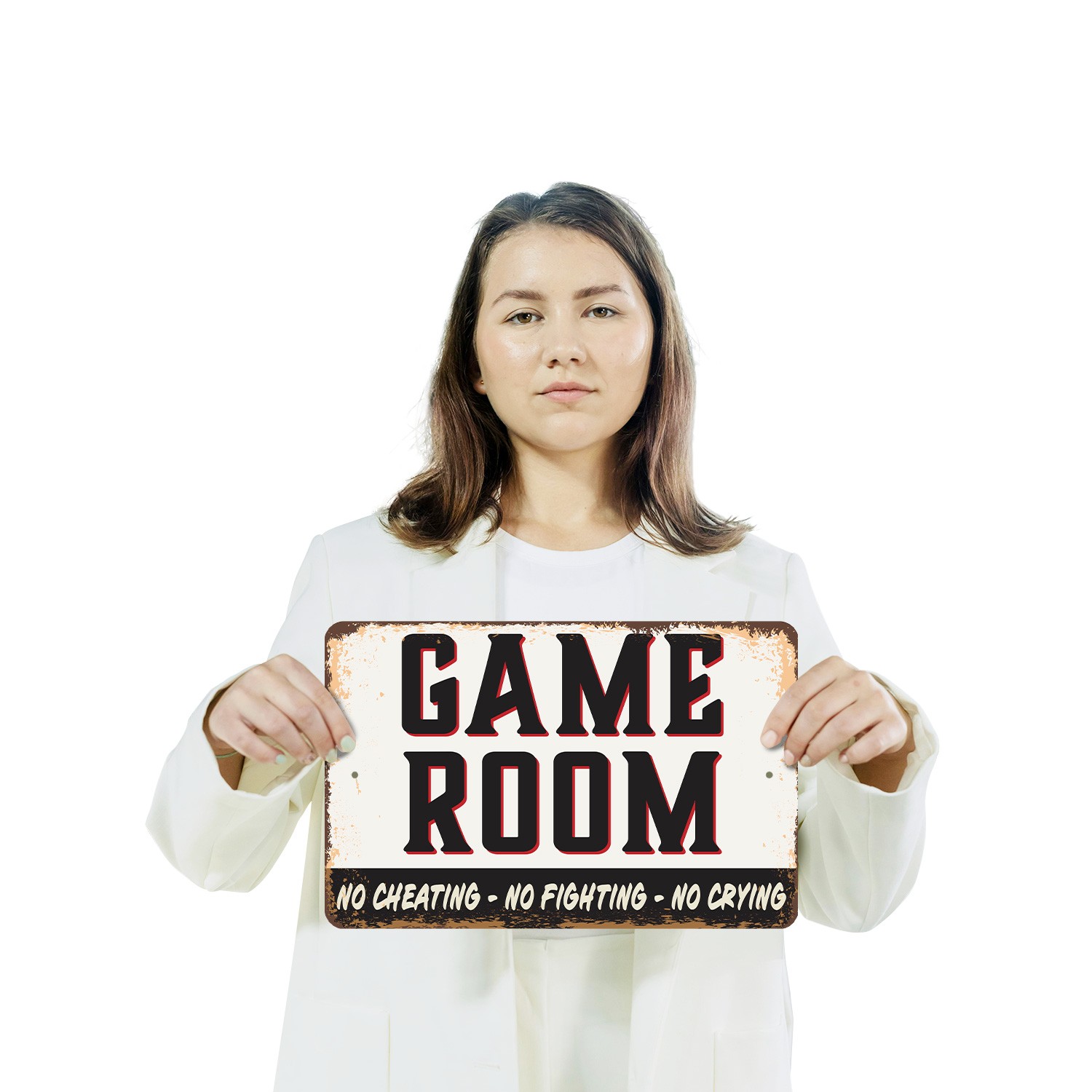 Game Room Street Sign Press Start Have Fun Durable Perfect for Dens Basements