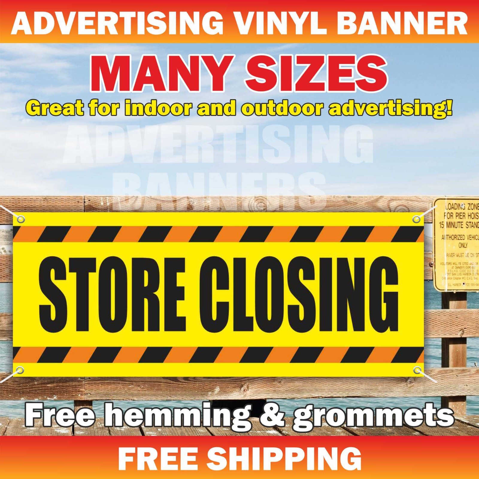 STORE CLOSING Advertising Banner Vinyl Mesh Discount Sale Shop Clearance Save