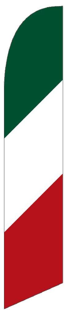 Windless Green White Red Swooper Flag Advertising Sign 2.5’ Wide Banner Only