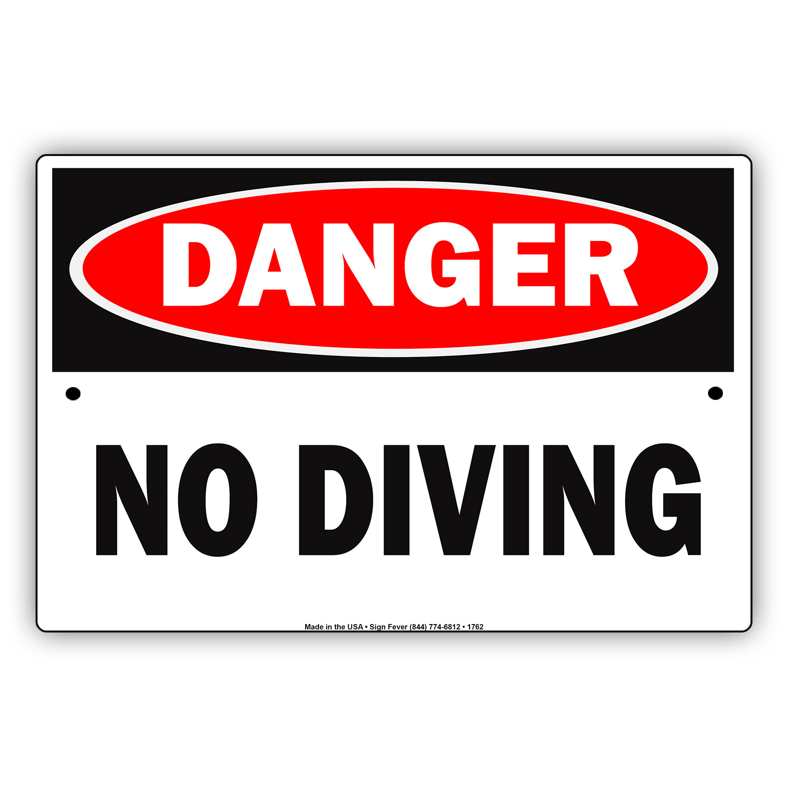 Danger No Diving Allowed Shallow Water Safety Alert Notice Aluminum Metal Sign