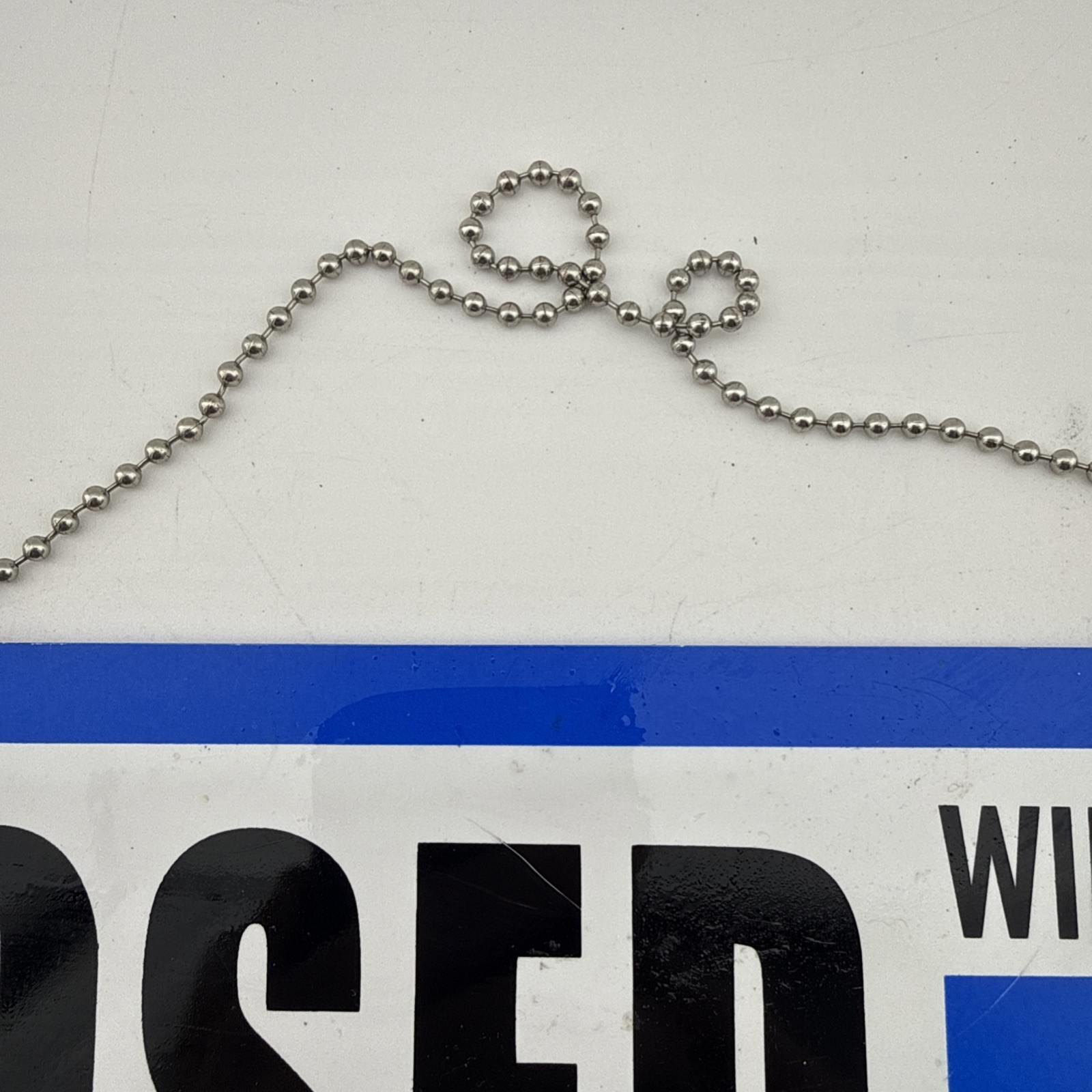 Cosco Open Closed Will Return Sign 11.5 x 6 Hanging Chain