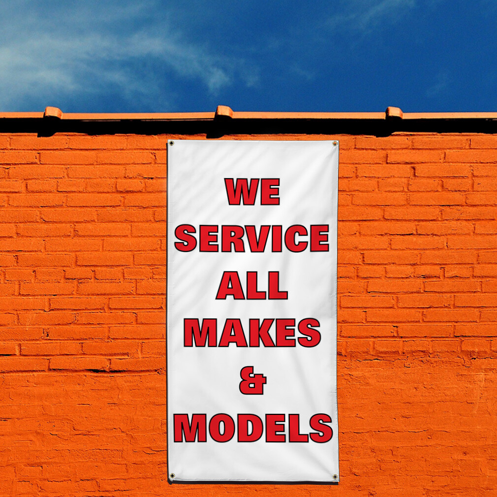 Vertical Vinyl Banner Multiple Sizes We Service All Makes and Models Car B