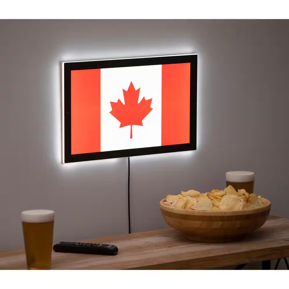 18 In. X 11 In. Canadian Flag Plug-In LED Lighted Sign