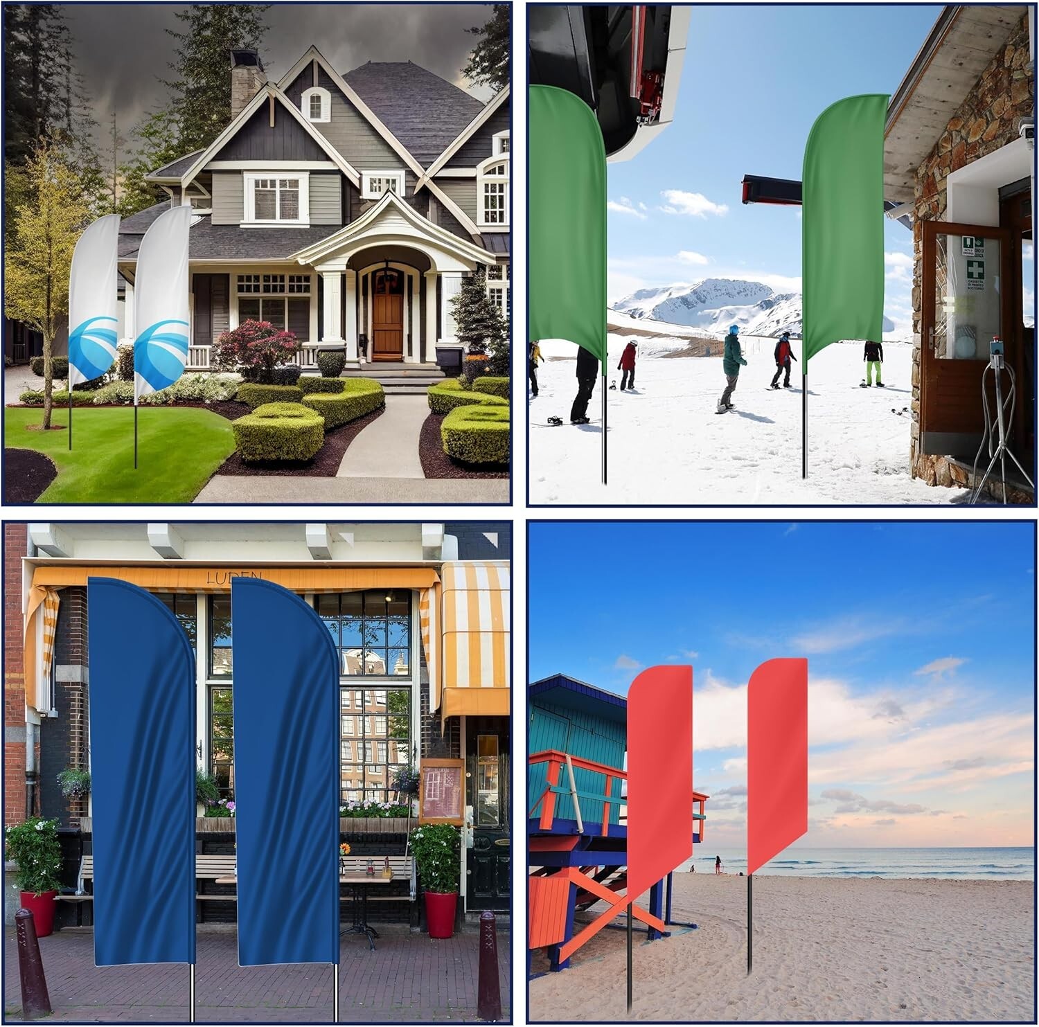 Durable 100% Fiberglass Feather Flag Pole Kit – 15ft Tall for Business Displays