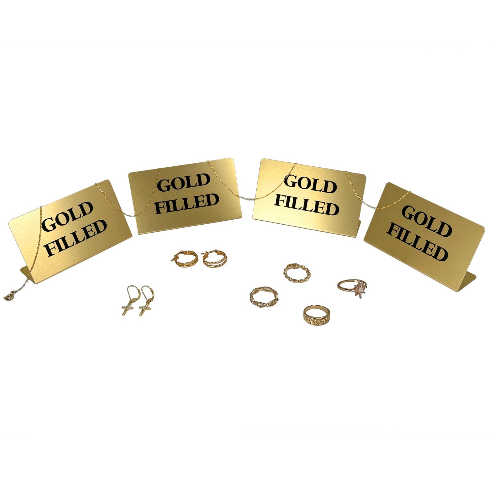 CuteBox Company Metal Display Sign for Jewelry, Retail, Showcases, and more.