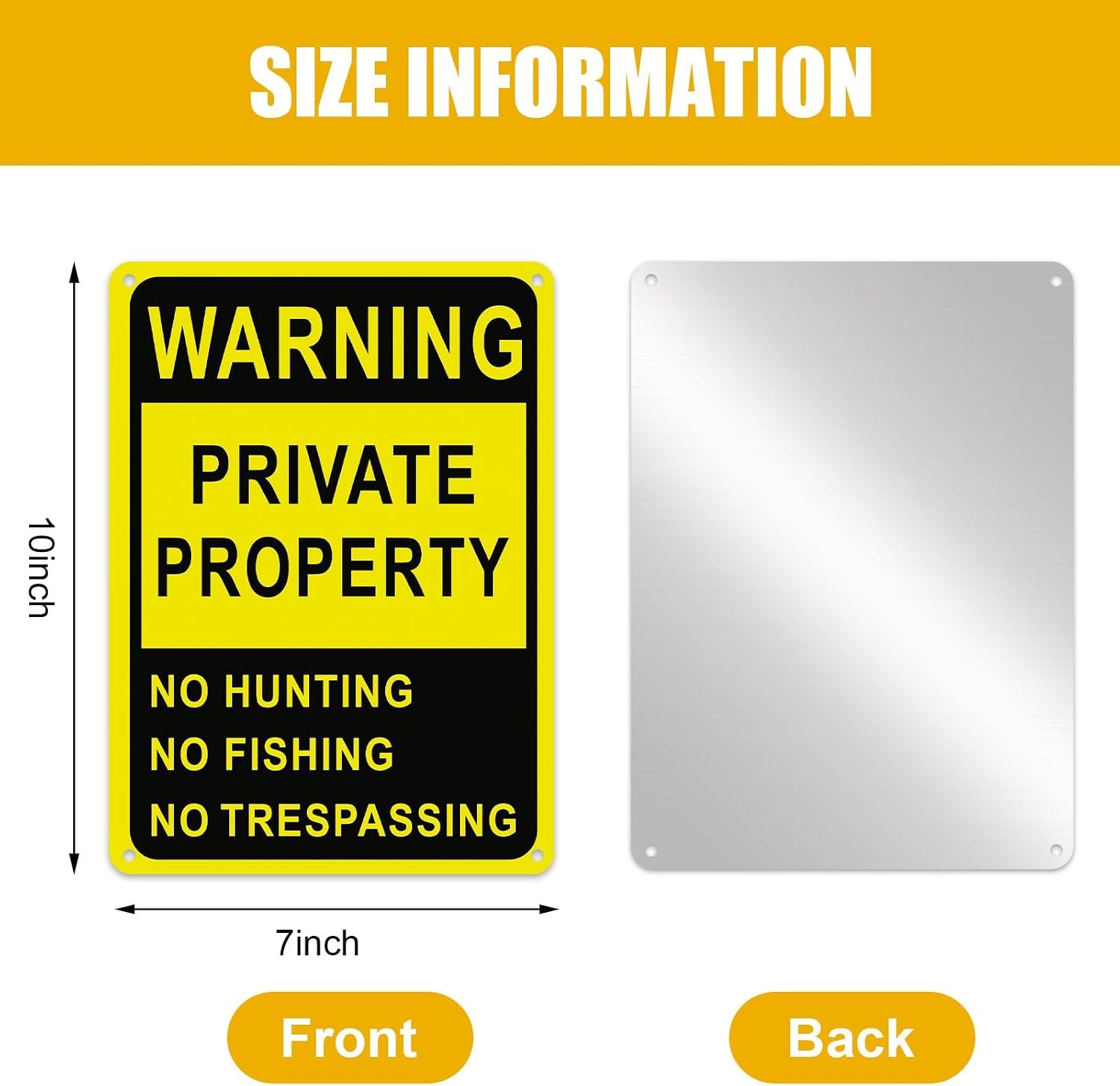 4 Pcs Posted No Trespassing Signs Private Property 10 X 7 Inch No Hunting Signs