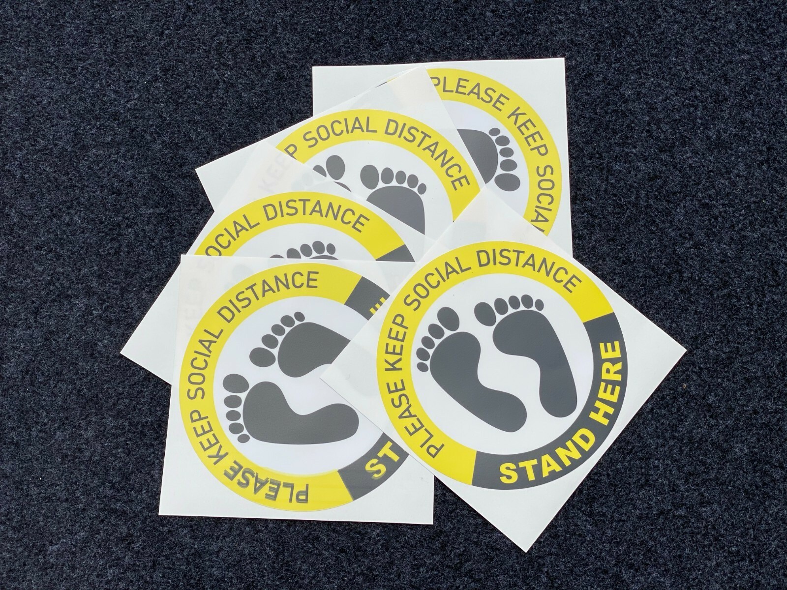 Social Distancing Floor Stickers Carpet 20 Pack With Minor Defects Vinyl Signs