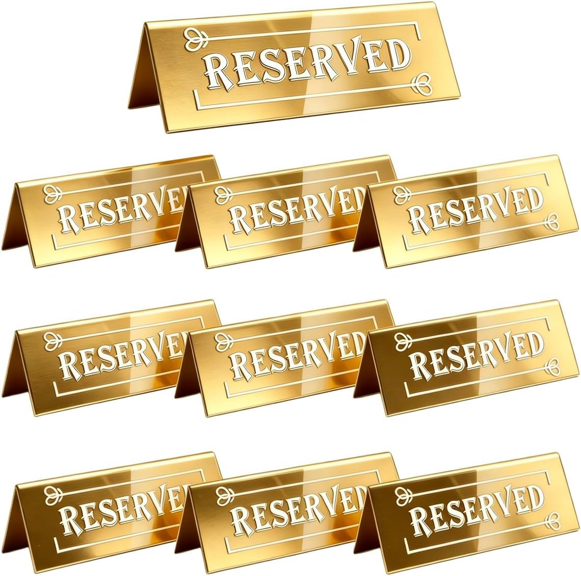 10PCS Acrylic Reserved Table Signs – 6X2X1.6 in Table Tent – Double-Sided, Water
