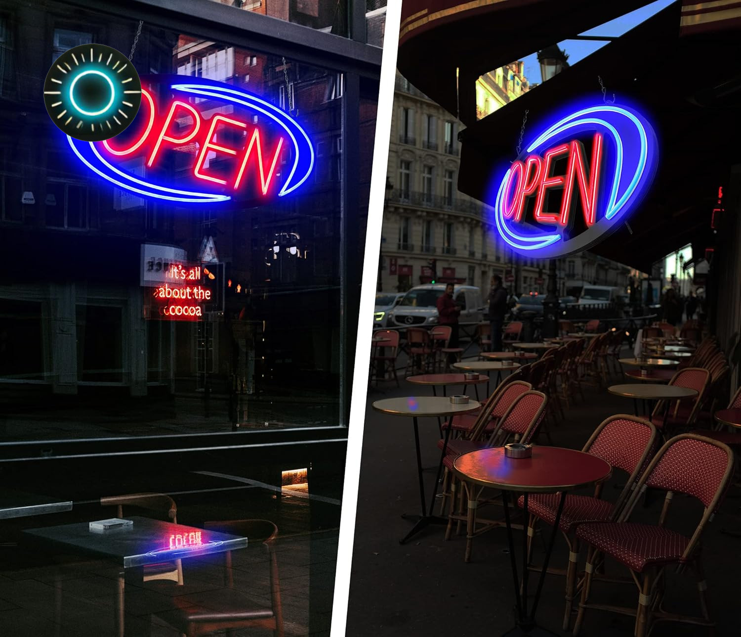 Bright LED Open Sign for Business – 32×16 Inch with Remote Control & Flashing