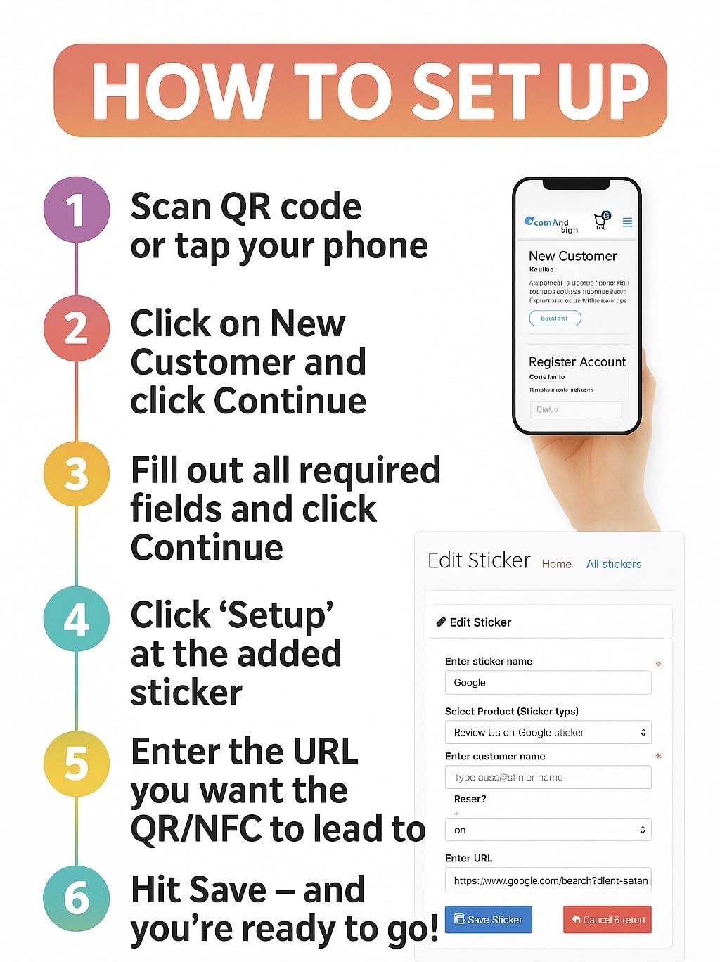 Social Media Networking & Review Hub Cards – 4-Pack NFC + QR Code Tags for Bu…