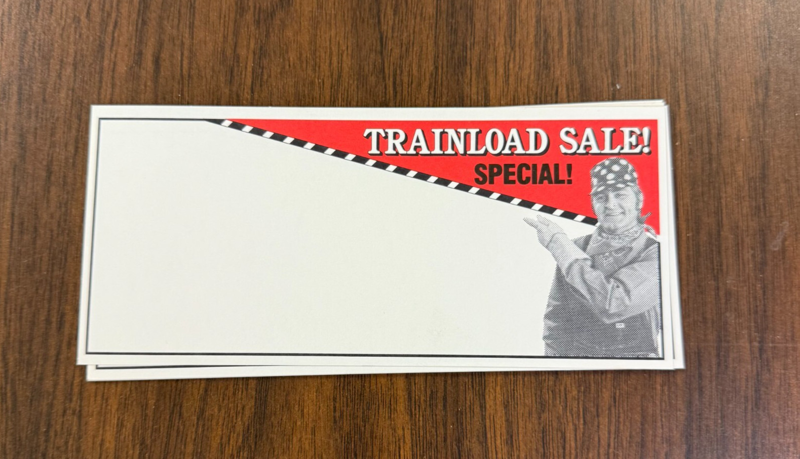 Train Load Sale Special Shelf Signs Price Display Cards-7&Prime;W x3&Prime;H -100 signs