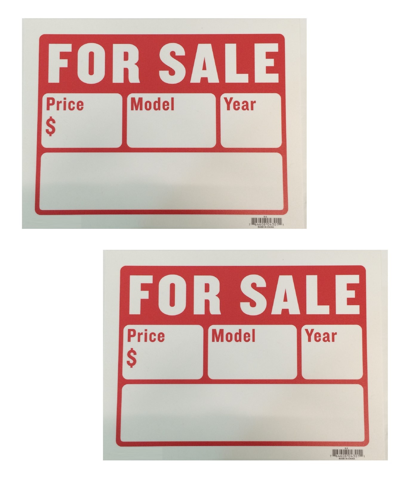 2 Pc – 9×12 Inch Flexible Plastic « For Sale »Sign With Price Model Year – 2 Sign